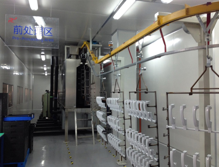 吊空線門把手噴淋前處理